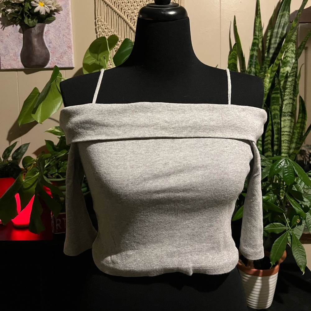 You Kidz by Younique. small off the shoulder tank top. Gray